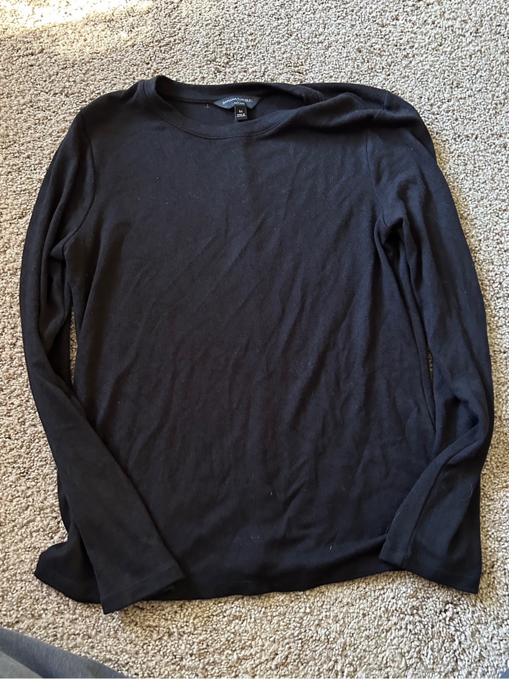 NWOT Banana Republic soft luxe black long sleeve top